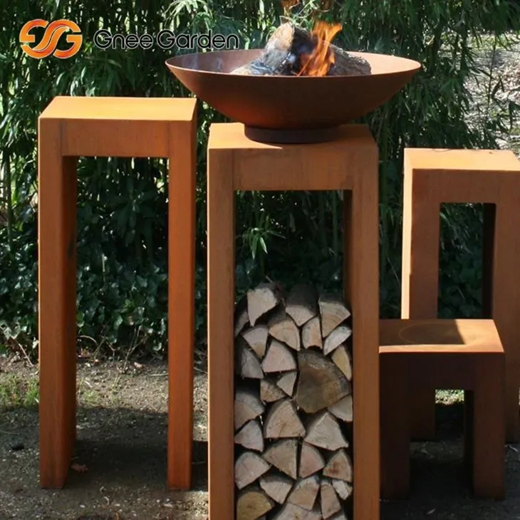Corten Steel Propane Fire Pit Чисто изгаряне