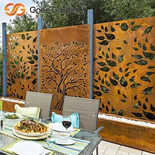 Corten Steel Decorative Panel Garden Screen