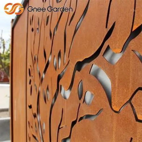 Corten Metal Tree Silhouette Garden Fcend Панел за поверителност