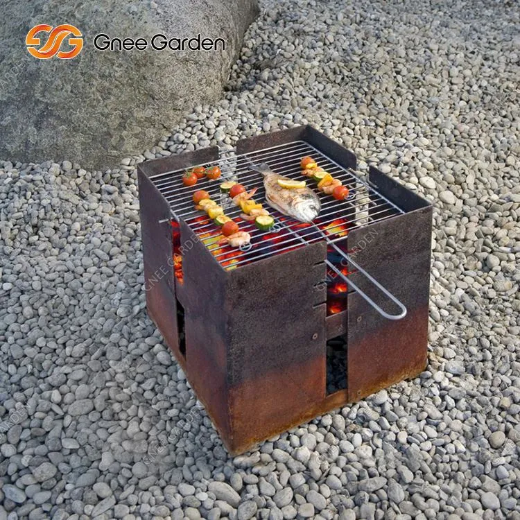 Скара на дървени въглища Corten Steel