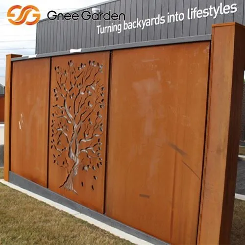 Corten Steel Etched Tree Pattern Garden Перфориран екран