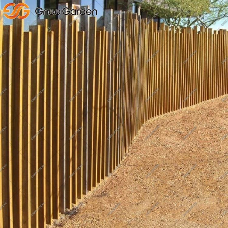 Corten Steel backyard privacy fence