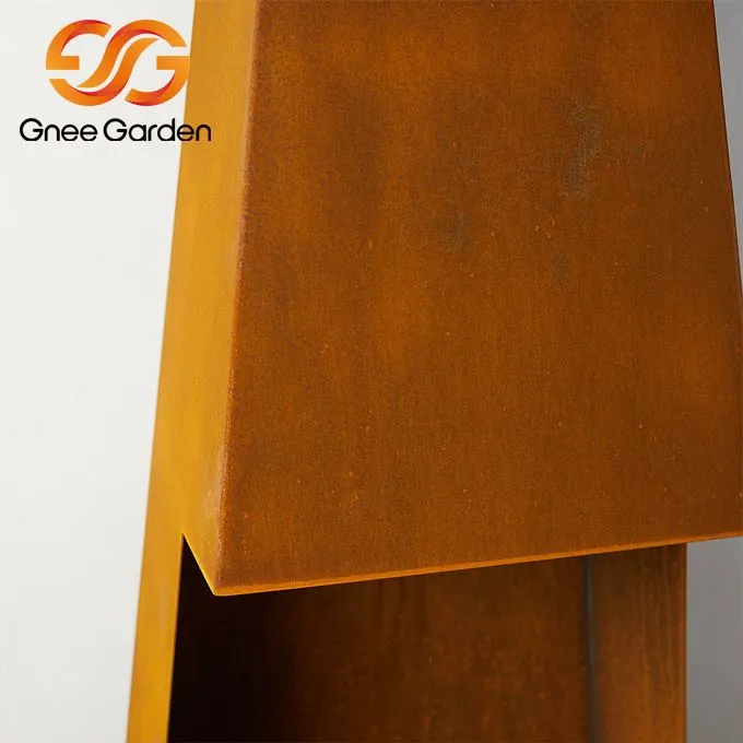 Стоманена камина Corten на дърва