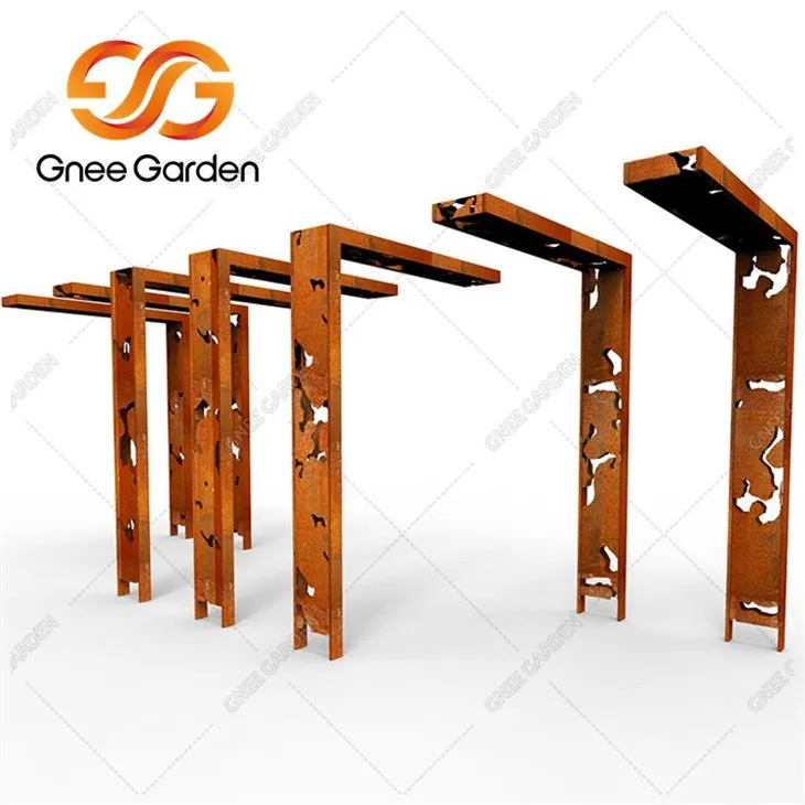 Corten Steel Metal Roof Screen House Gazebo