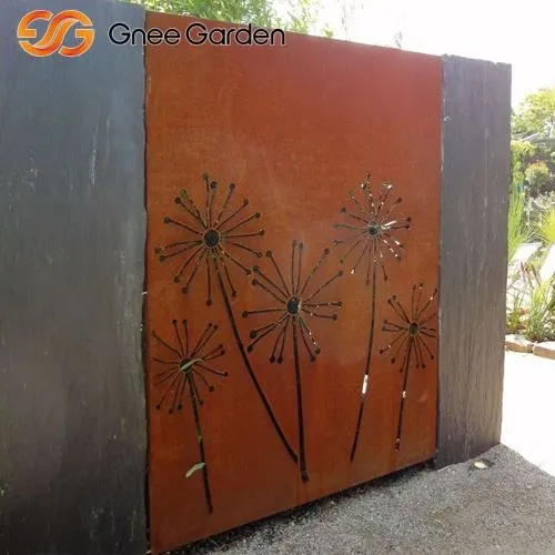 Corten Steel ръждясал метален екран Орнамент от глухарче