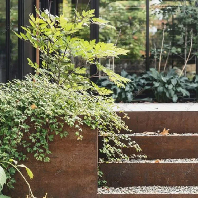 градински стълби от кортен стомана