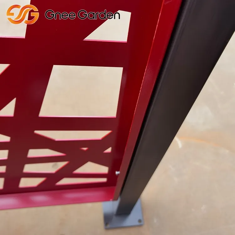 Модерна червена геометрична дизайнерска ограда на екрана