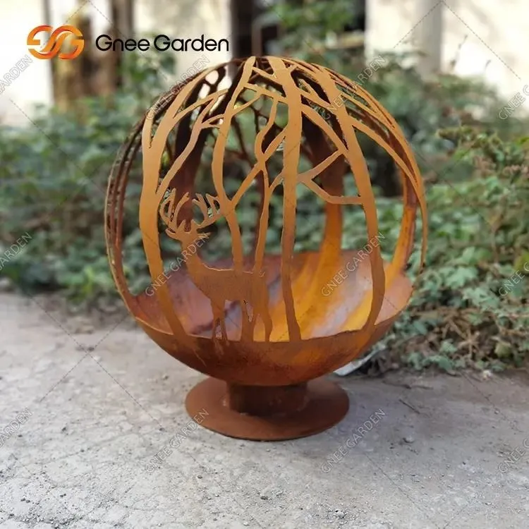 Premium Corten Steel Fire Sphere за използване на градината