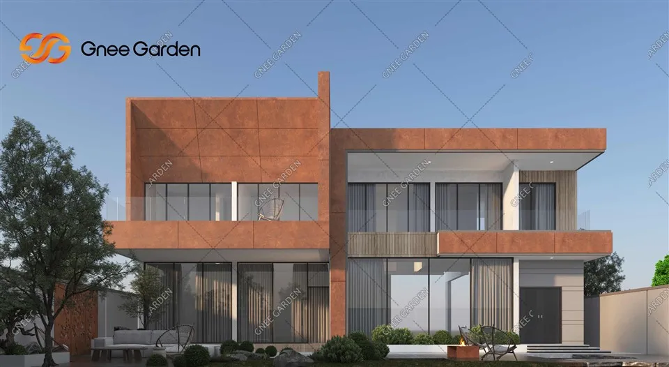 Ръждиво корен метален екстериорна завеса стена