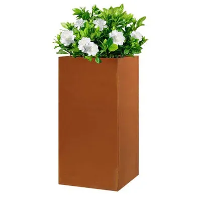 Рустик стоманена саксия за цветя