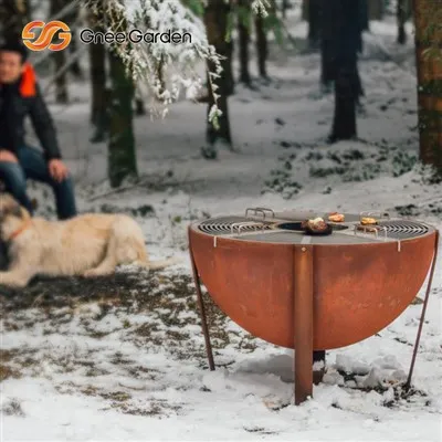 Скара на дървени въглища Weathering Steel Wood Grill