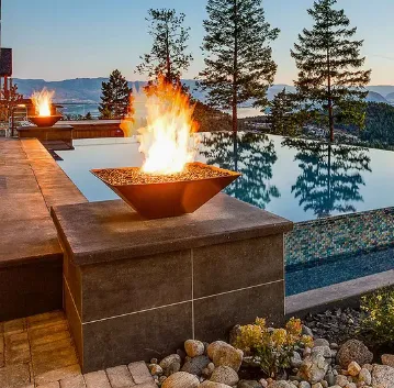 Плувен басейн Square Corten Steel Fire And Water Features