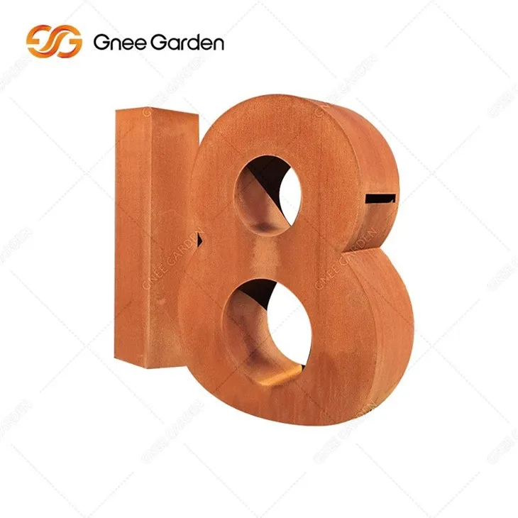 corten steel number letterbox