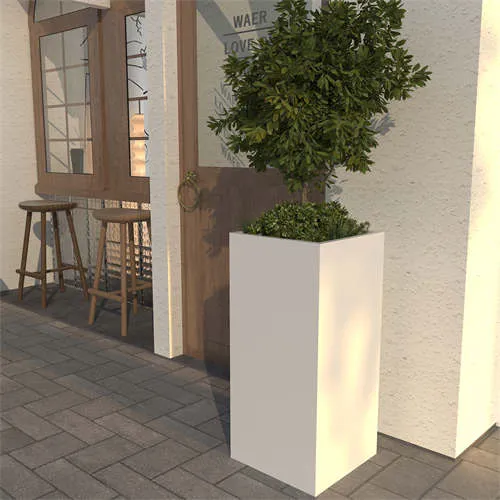 Бяла дълга кашпа Декоративна персонализирана